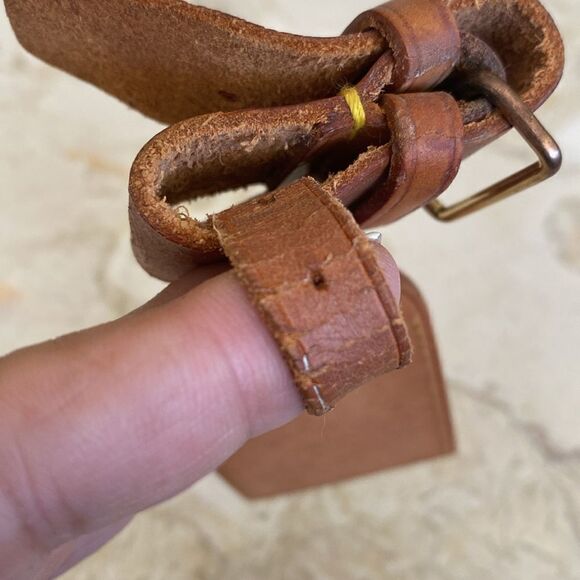 Vintage Louis Vuitton Vachetta Leather Luggage Tag & Poignet - Picture 7 of 9